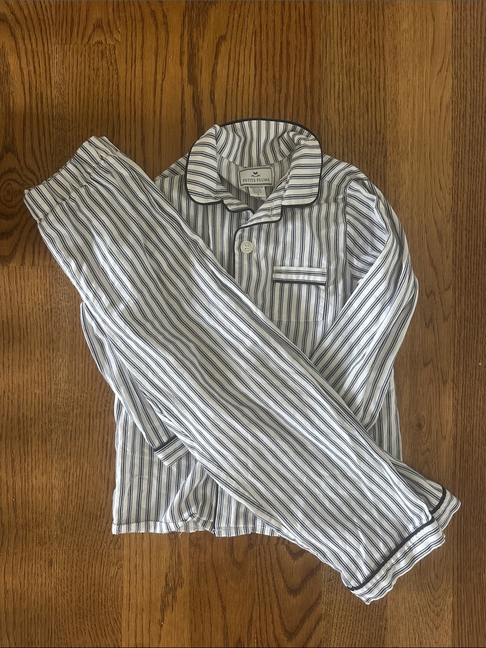 Petite Plume Boys' Blue & White Striped Pajama Set